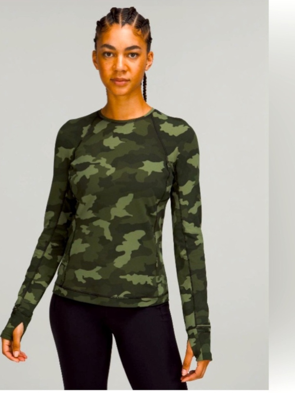 NWT Lululemon CAMO HERITAGE LS PO TOP Size 4